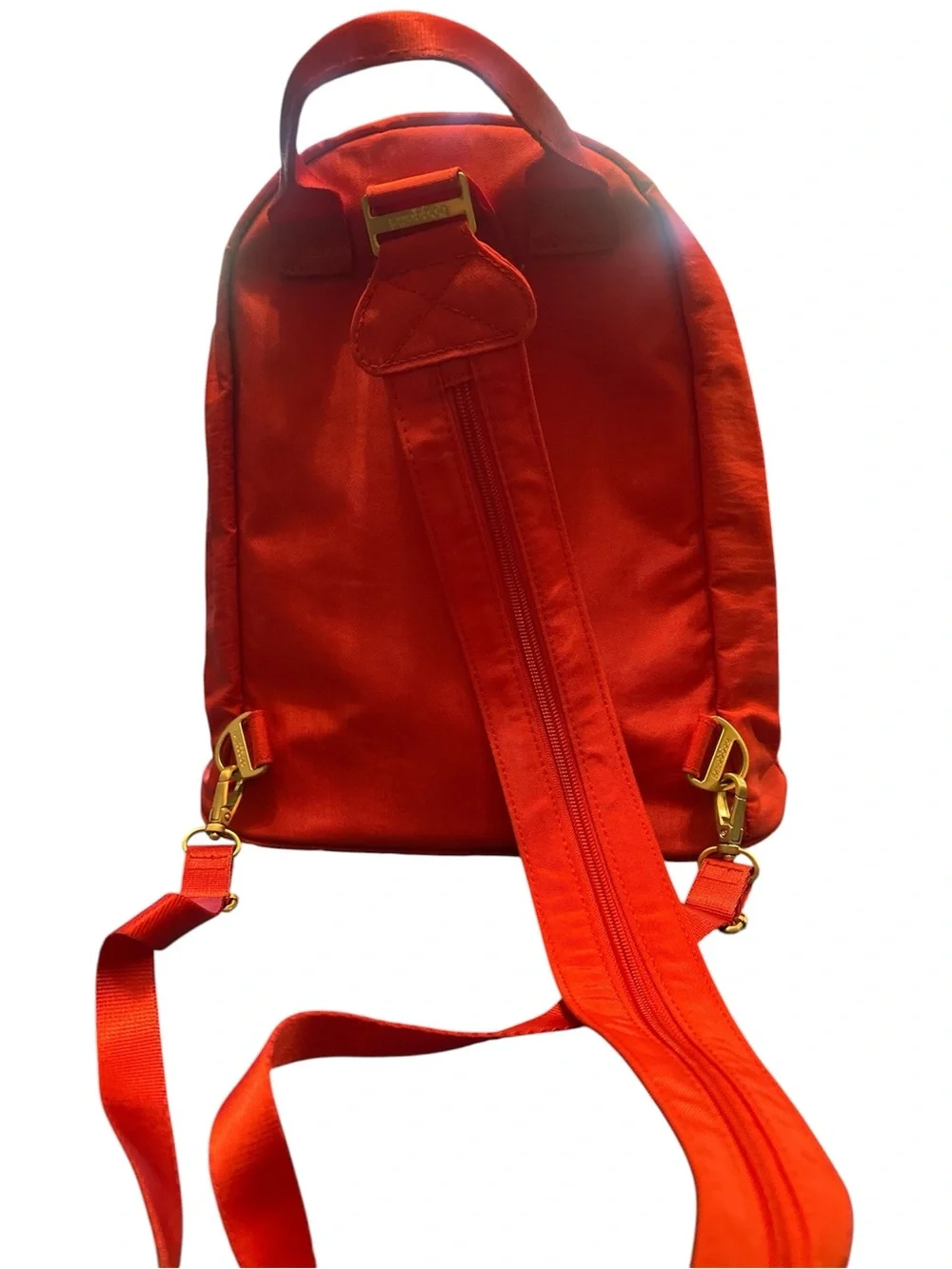 Baggallini Orange Canvas Backpack with Gold Turn-Lock